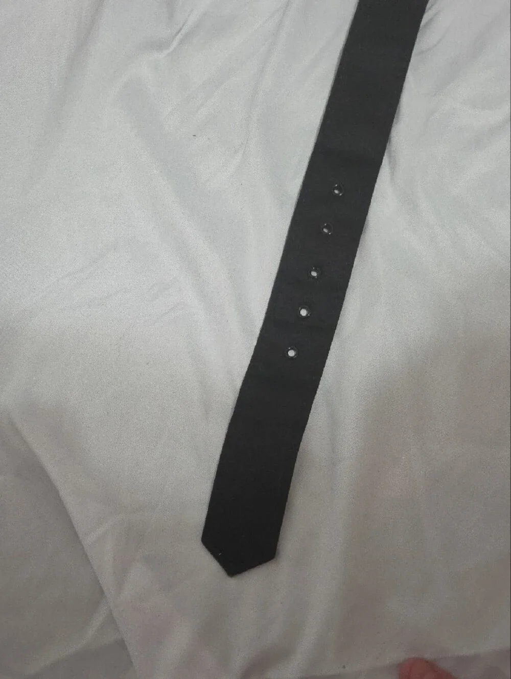 Classic Design Black Fabric Covered Belt, Square Buckle, Size 28-32, Good Cond